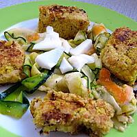 recette Assiette végétarienne : "Galettes" de pois chiches et Carpaccio de légumes