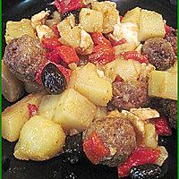 recette Salade de pommes de terre à la mozzarella et aux boulettes de viande