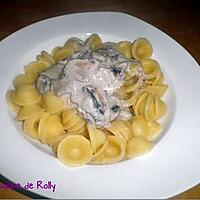 recette Orecchiette sauce crémeuse au gorgonzola et champignons frais