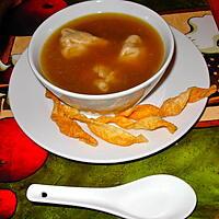 recette Soupe Won Ton avec pâtes farcies au porc