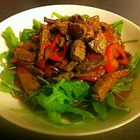 recette Wok boeuf / roquette