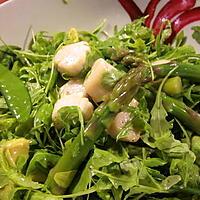 recette SALADE D ASPERGES AUX POIS GOURMANDS ET AUX SAINT JACQUES