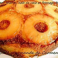 recette Gâteau à l'ananas, noix de coco et fromage blanc