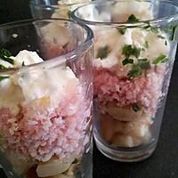 recette Mini-verrines apéritives champignons et créme de jambon