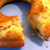 recette cake rond banane-choco-rhum