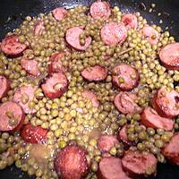 recette Petits - pois aux saucisses de Montbéliard