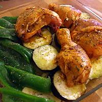 recette " Cuisses de poulet rôties aromatisées  aux herbes de provence....."