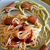 recette Collier de spaghetti aux saucisses
