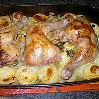 recette Cuisses de poulet aux pommes de terre boulangère