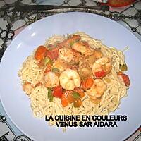 recette Spaghettis aux crevettes (1 ére version)