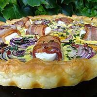recette Tarte chèvre et oignons rouges