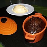 recette Mousse de chocolat cuite et sa boule de vanille