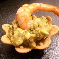 recette tartelette guacamole-crevette