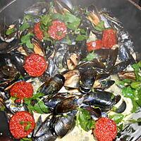 recette MOULES AU CHORIZO