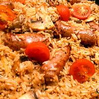 recette riz poêlé aux chipolatas