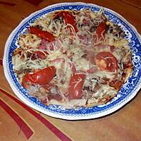 recette pizza thon lardons  tomates;;;ma pate a pizza de jeanmerode