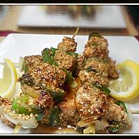 recette brochettes de poulet au sésame