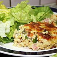 recette Gratin de coquillettes poireau-jambon