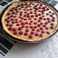 recette tarte au chocolat blanc et framboises