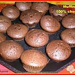 recette Muffins 100 % chocolat avec un cœur nutella