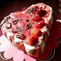 recette Coeur Valentin (tiramisu façon fraisier au rhum)