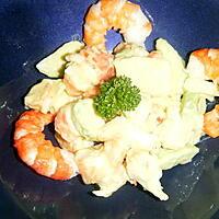 recette SALADE DE GAMBAS AVOCAT POMME