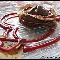 recette Millefeuille chocolat & coulis framboise
