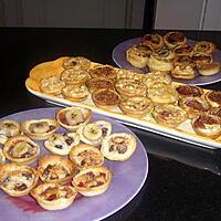 recette Minis Tartelettes sucrées : chocolat & banane ; figues ; fraises séchées & chocolat blanc