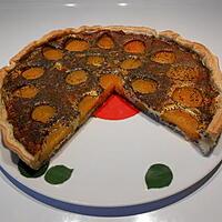 recette Tarte à la crème, aux abricots et graines de pavot.