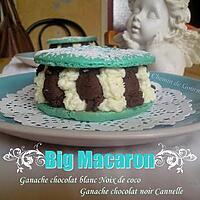 recette Big macaron chocolat blanc coco & chocolat noir cannelle