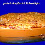 recette Gratin de chou fleur à la béchamel légère