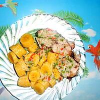 recette DORADE AU FOUR A LA BANANE PLANTIN ACCOMPAGNE D'UNE SAUCE CREOLE